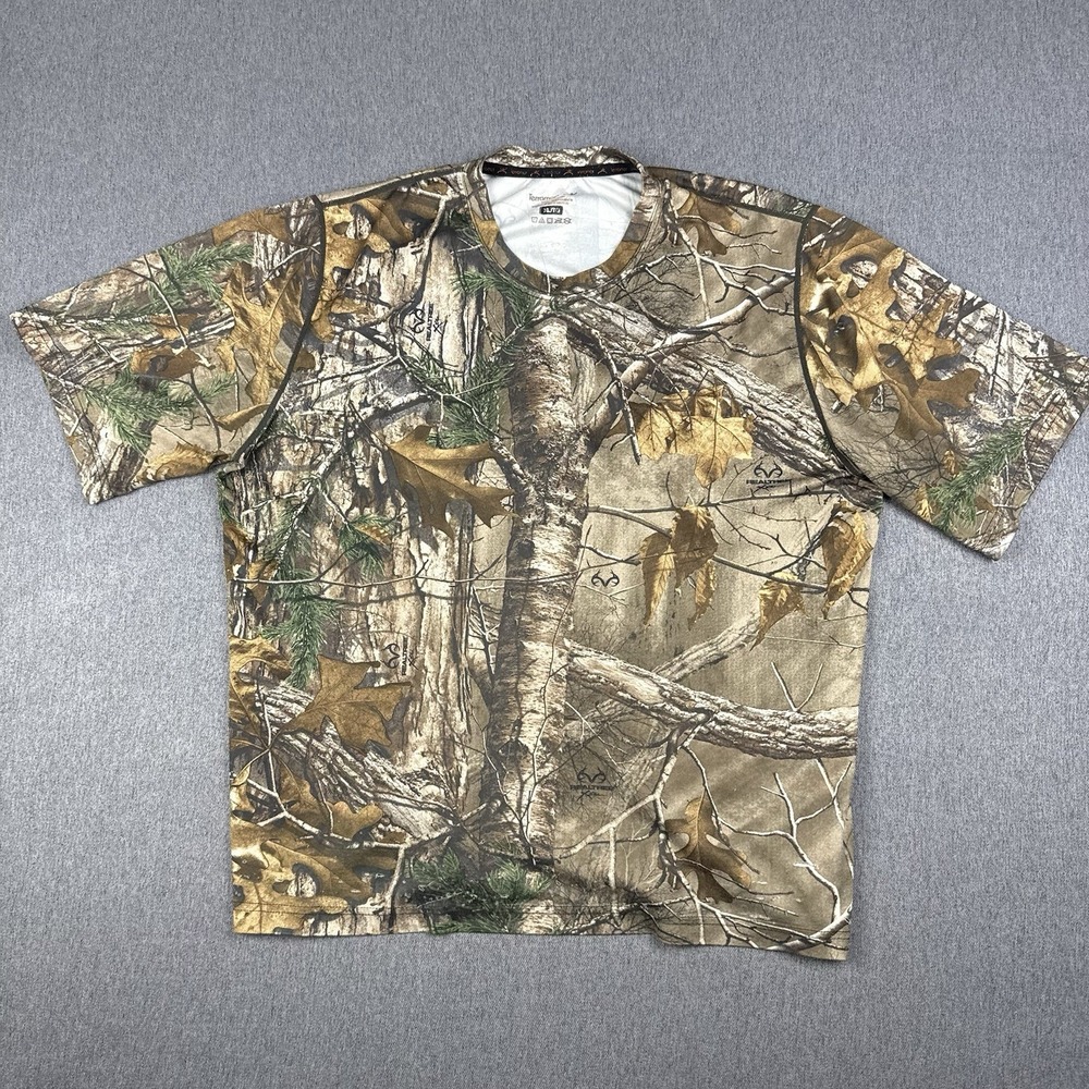 Terramar Mens Camo Performance T-Shirt XL Moisture Wicking Realtree Hunting Top